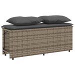 vidaXL Ensemble à manger de jardin 3 Pièces coussins gris résine tressée