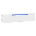 vidaXL Meuble TV mural avec LED blanc 180x31x39 5 cm