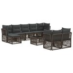vidaXL Ensemble de canapé de jardin 10 Pièces Gris polyrotin