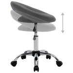 vidaXL Chaise de travail roulante Gris Similicuir