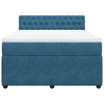 vidaXL Sommier à lattes de lit et matelas bleu 140x200 cm velours