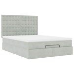 vidaXL Cadre de lit ottoman et matelas gris clair 140x190 velours
