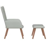 vidaXL Chaise de relaxation avec repose-pied Gris clair Velours