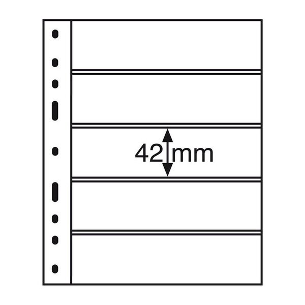 Recharges transparentes Optima à 5 bandes pour timbres-poste.