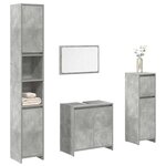 vidaXL Ensemble de meubles de salle de bain 4 Pièces gris béton
