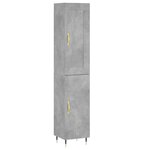 vidaXL Buffet haut Gris béton 34 5x34x180 cm Bois d'ingénierie
