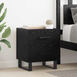 vidaXL Cabinet de chevet avec tiroir Chêne noir 40 x 35 x 47.5 cm
