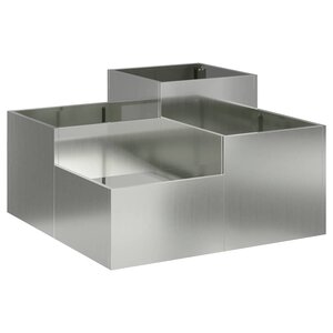 vidaXL Cache-pot de jardin Argent 100 x 100 x 48 cm Acier galvanisé