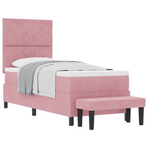 vidaXL Lit à ressorts avec tête de lit Rose 200 x 80 cm Velours
