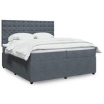 vidaXL Sommier à lattes de lit et matelas Gris foncé 200x200cm Velours