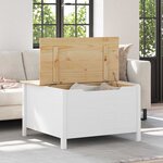 vidaXL Table basse HILL Blanc et marron miel 79 5 x 79 5 x 49 cm