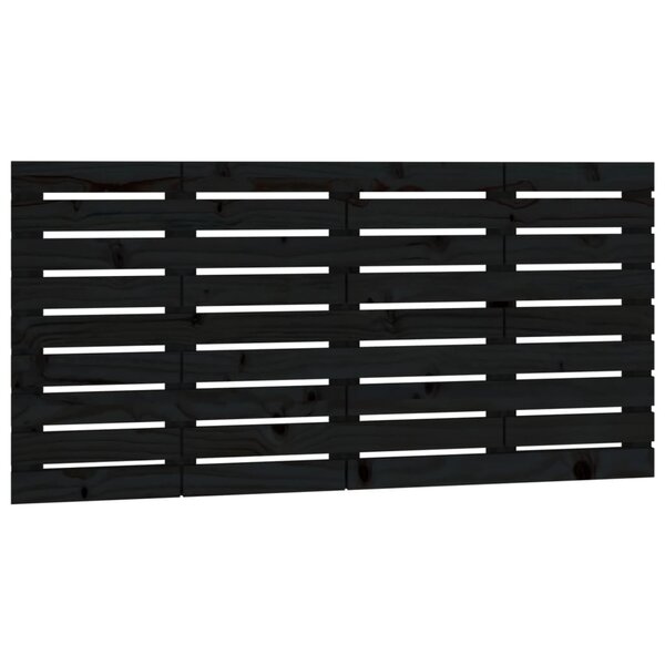 vidaXL Tête de lit murale Noir 156x3x63 cm Bois massif de pin