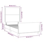 vidaXL Cadre de lit avec tête de lit Taupe 80x200 cm Tissu
