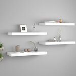 vidaXL Étagères murales flottantes 4 Pièces blanc 60x23 5x3 8 cm MDF