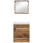 vidaXL Ensemble de mobilier de salle de bain 2 Pièces Bois Ancien