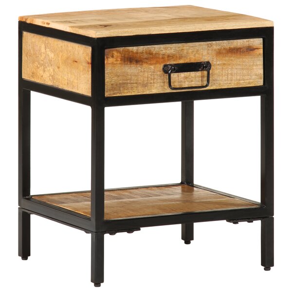 vidaXL Cabinet de chevet 40x35x50 cm Bois massif de manguier brut