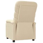 vidaXL Fauteuil inclinable Crème Tissu
