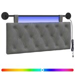 vidaXL Tête de lit suspendue Gris foncé Velours