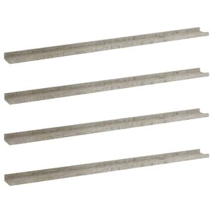 vidaXL Étagères murales 4 Pièces Gris béton 115x9x3 cm