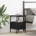 vidaXL Table de chevet avec tiroir Chêne noir 34 x 36 x 50 cm