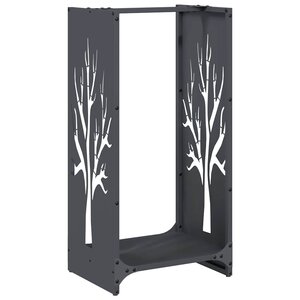 vidaXL Portant de bois chauffage anthracite 40x30x80 cm