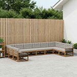 vidaXL Ensemble de canapés d'extérieur 10 Pièces Naturel et gris clair
