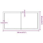 vidaXL Étagère murale 120x60x(2-4) cm bois de chêne massif non traité