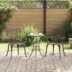 vidaXL Chaise de jardin 2 Pièces Bronze 55 x 56 5 x 91cm Aluminium