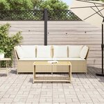 vidaXL Canapé de jardin avec coussins beige résine tressée