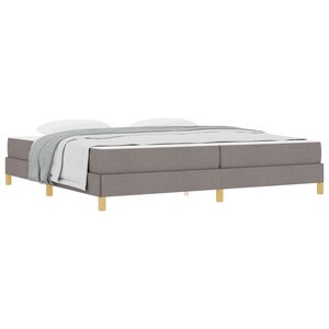 vidaXL Lit à ressorts avec matelas Taupe 200 x 200 cm tissu