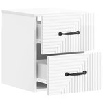 vidaXL Cabinet de chevet mural 2 Pièces Blanc brillant 34 5 x 33 x 40 cm
