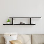 Étagère murale vidaXL pour téléviseur  chêne noir  125 x 18 x 23 cm  en bois d'ingénierie