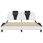 vidaXL Cadre de lit sans matelas blanc et noir 160x200 cm similicuir