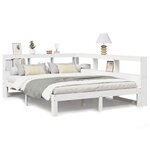 vidaXL Lit bibliothèque sans matelas blanc 140x190 cm bois pin massif