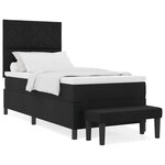 vidaXL Lit à ressorts avec matelas Noir 90 x 190 cm tissu