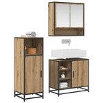 vidaXL Ensemble de mobilier de salle de bain 3 Pièces Chêne artisanal