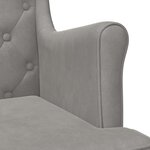 vidaXL Fauteuil Gris clair Velours