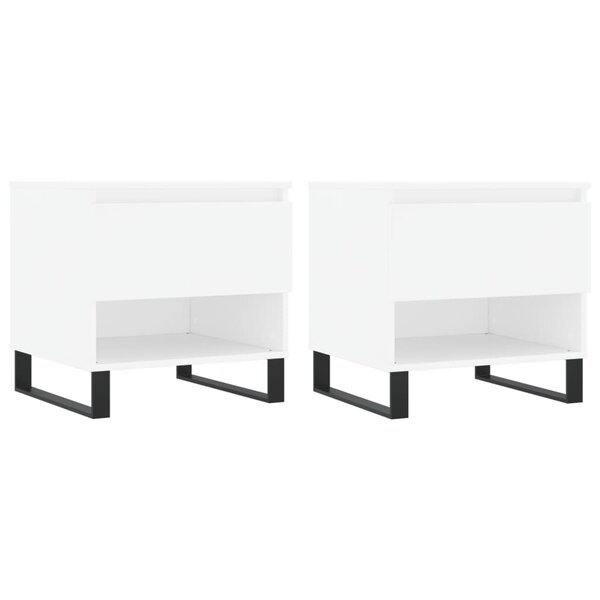 vidaXL Tables basses 2 Pièces blanc 50x46x50 cm bois d'ingénierie