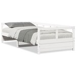 vidaXL Lit de jour sans matelas blanc 90x200 cm bois de pin massif