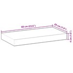 vidaXL Étagères flottantes 2 Pièces 60x20x4 cm acacia massif non traité