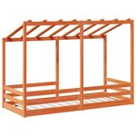 vidaXL Lit pour enfants et toit cire marron 75x190 cm bois massif pin