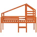 vidaXL Lit haut sans matelas cire marron 90x200 cm bois de pin massif