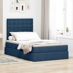 vidaXL Lit avec rangement et matelas Bleu 120 x 200 cm Polyester