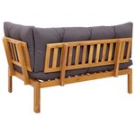 vidaXL Unité de canapé d'angle Gris Naturel et Foncé Bois d'acacia