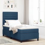vidaXL Lit à Ressort avec Matelas Bleu 90x200 cm Tissu