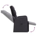 vidaXL Ensemble de salle à manger de jardin 7 pièces avec coussins Noir Poly Rotin Acacia