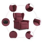 vidaXL Fauteuil inclinable électrique Rouge bordeaux Tissu