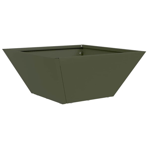 vidaXL Jardinière Bol de Jardin Verte Olive 35x35x15 cm en Acier