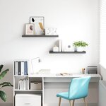 vidaXL Étagère murale flottante 2 Pièces Gris brillant 80x23 5x3 8 cm MDF