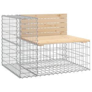 vidaXL Banc de jardin design gabion 92x71x65 5 cm bois massif de pin